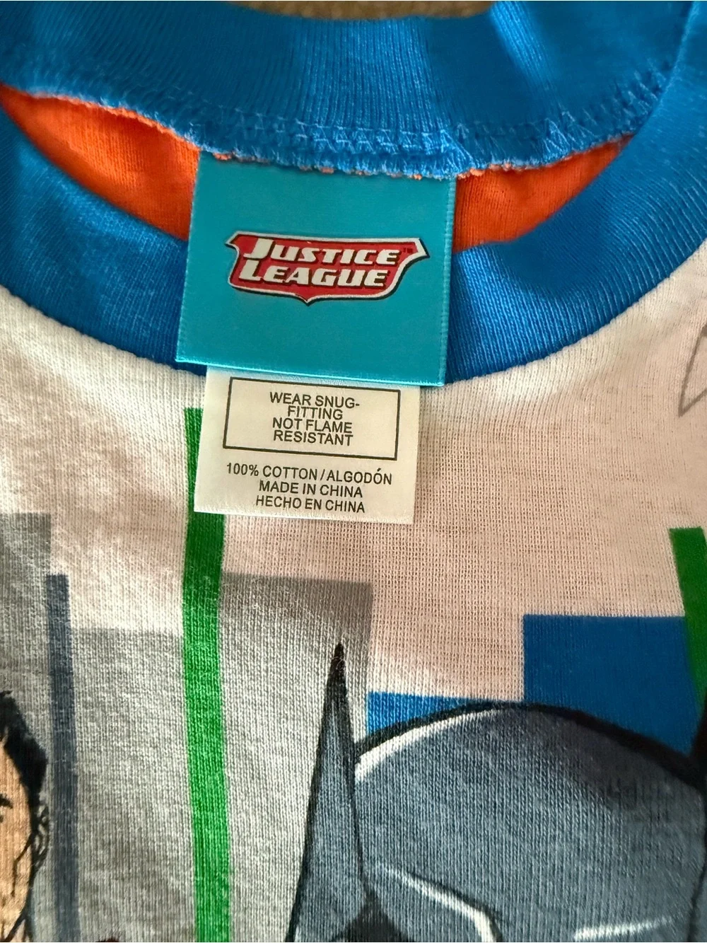 Justice Orange and White DC Superhero Pajama Set